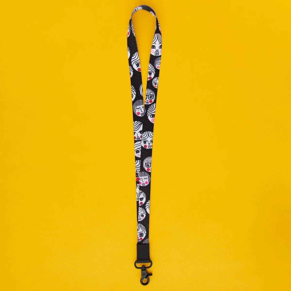 Custom lanyard black print