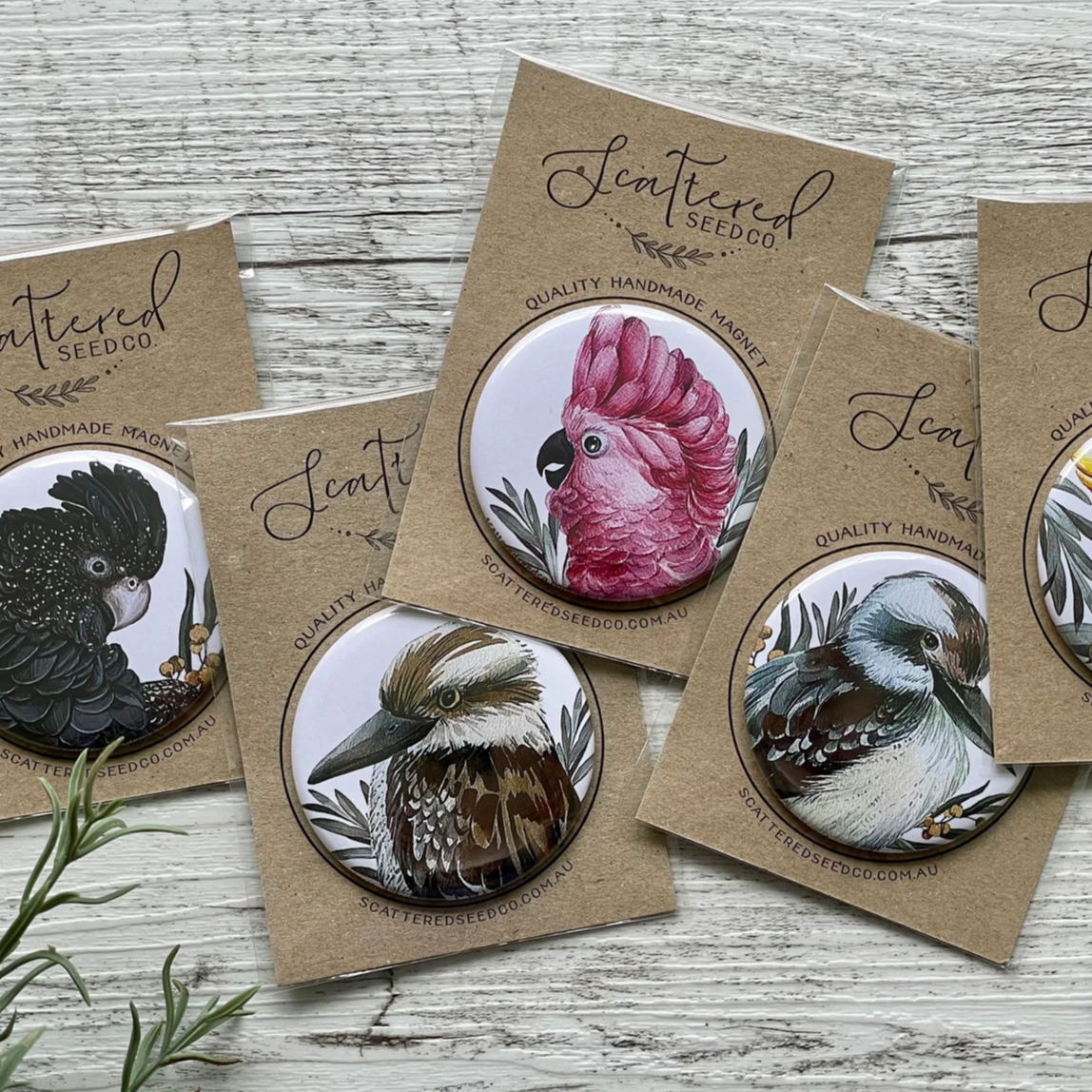 australian bird magnet buttons etsy custom